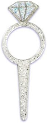 48 Count Bling Diamond Ring Glitter Cupcake Picks Toppers Wedding Bridal Shower Party Supplies (48)