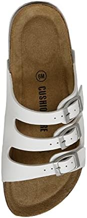 CUSHIONAIRE Women's Lela Cork footbed Sandal with +Comfort, White 9.5 | Image 4