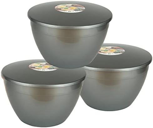 Just Pudding Basins Multipack Clear 3-Pint, 1.7l Steam Pudding Basin (3 Pack) Food Safe Plastic Bowls and Lids