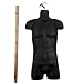 SSWBasics Male Molded Shatterproof Black Shapely Torso Form with Hook - Fits Men's Sizes