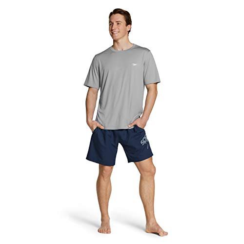 Image of Speedo Men's UV Swim Shirt Basic Easy Short Sleeve Regular Fit