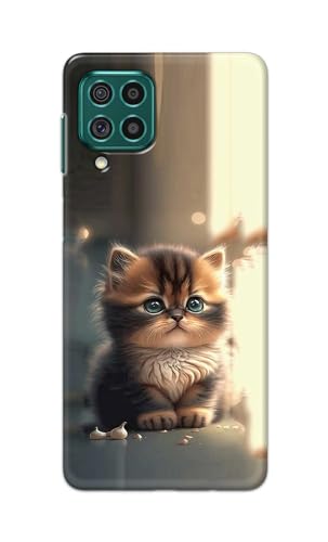 Image of PRINTFIDAA Plastic Printed Hard Back Cover Case For Samsung Galaxy F62 | Samsung Galaxy M62 Back Cover (Cute Cat) -112, Multi