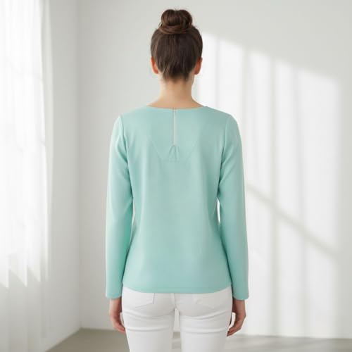 Image of BLACKSMITH Long Sleeve Key Hole Neck Formal Office Shirt for Women | Women Stylish Western Tops