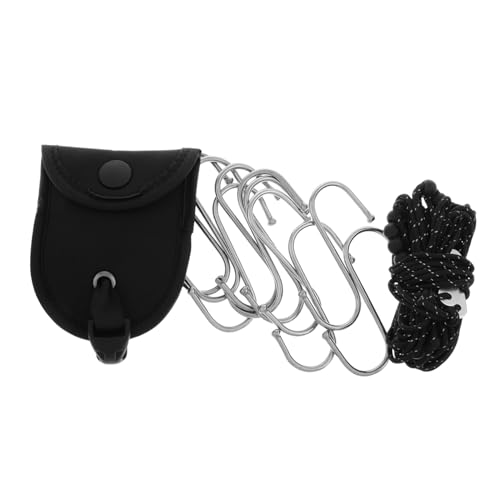 Toyvian 1 Set Portable Travel Clothesline with Non Slip Hooks Windproof Camping Rope for Outdoor Drying Versatile Cord for Vacation Beach and Cruise Essentials