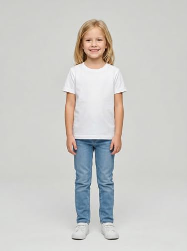Image of Kids T Shirt Short Sleeve Crewneck Tee for Toddler Boys and Girls Cotton Basic Summer Top 2-6 Years