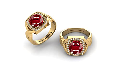 Image of Anuj Sales 11.25 Ratti 10.50 Carat A+ Quality Natural Burma Ruby Manik Unheated Untreatet Gemstone Gold Ring for Women's and Men's(GGTL Lab Certified)