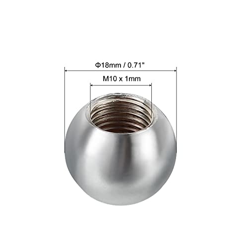 Image of PATIKIL 10 Pack M10 x 1mm Thread Lamp Finials Cap, Silver Tone Carbon Steel, 18mm Diameter, Flange Nut, ISO Metric Right Hand Thread