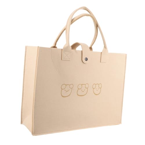 TOVINANNA Simple Tote Bag Stylish Felt Storage Pouch for Home School Supplies Capacity Reusable for Grocery Shopping Camping and Daily Use