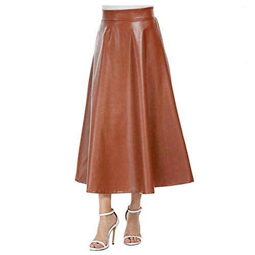 Bxzhiri women's novelty skirts, leather skirt, high waist midi lo…