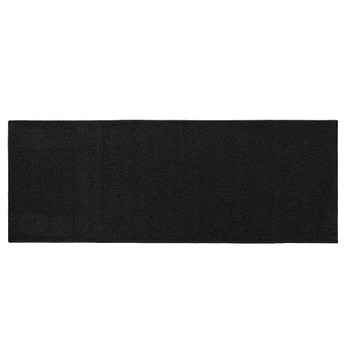 JVL Eden Machine Washable Latex Backed Runner Doormat, 57x150cm, Black
