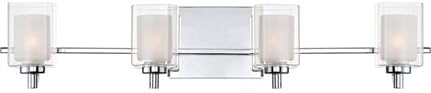 Quoizel KLT8604CLED Kolt Modern Vanity Bath Lighting, 4-Light, LED 18 Watts, Polished Chrome (6" H x 29" W)