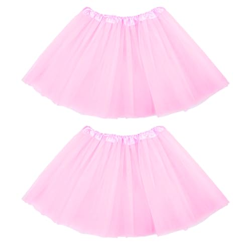 JSTHHTT 2PCS Faldas tutú para Mujeres, clásicas elásticas de 3 Capas de Tul tutú, Faldas tutú para Mujeres Adolescentes, Falda tutú de los años 80 para Mujer, Falda para Fiestas de Disfraces
