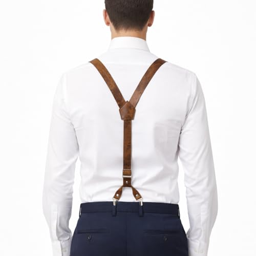 Voolup Full-Grain Leather Y-Back Suspenders