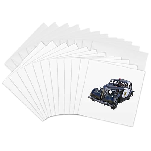Cartes de vœux voiture de police rétro pour écrire à vos proches passionnés d'auto