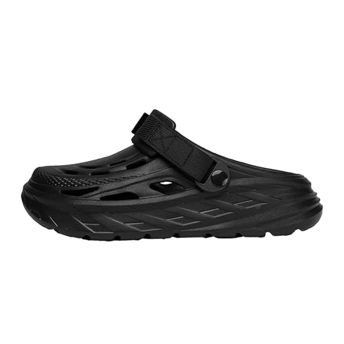 Thick Soled Perforated Shoes for Men, Two Pairs of Cool Slippers, Breathable Beach Shoes