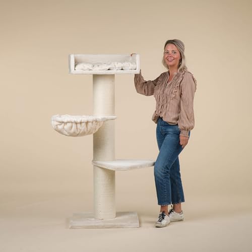 RHRQuality Rascador para Gatos Grandes Royalty de Luxe Beige Baratos arbol XXL Maine Coon Gato Adultos Gigante