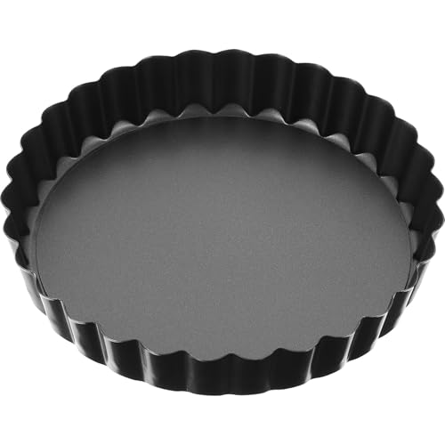 Uonlytech Molde para Horno Antiadherente Estilo Americano con Base Desmontable Molde Redondo para Pizza y Tartas Accesorio Multifunción para Repostería Color Negro