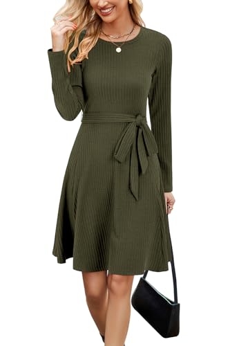 Image of Newshows Women's Sweater Pockets Fall Winter Teacher Work Casual Dress