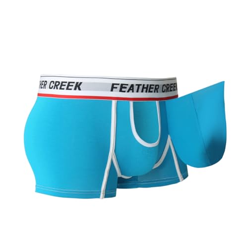 Men's Dual Pouch Breathable Underwear Anti-Chafing Boxer briefs Separated Pouch Trunks