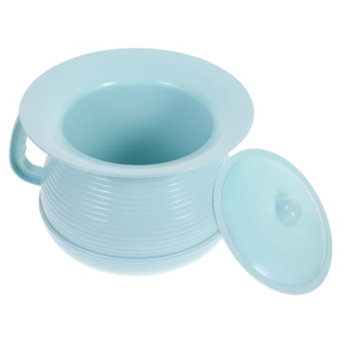 Toyvian 用携帯便器 パン ポータブルトイレ大人用 キッズトラベルトレイ ポータブル非常用トイレ 大人のおまる 大人用のチャンバーポット 蓋 デバイス 男の子 排尿 Blue 再利用可能