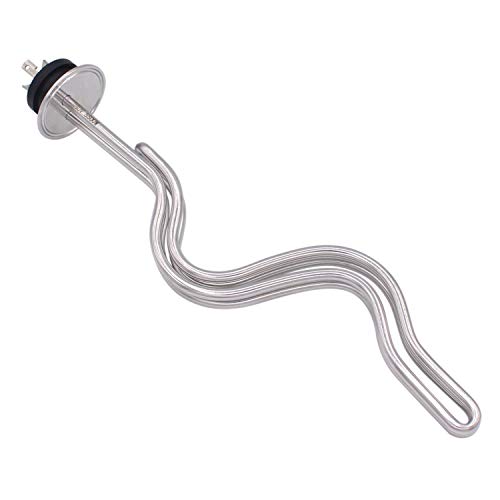 DERNORD 240V 5500W Tri-clamp Ripple Heating Element Stainless Steel Immersion Water Heater with 3-Wire Electrical Locking Plug (2 Inch Tri clamp)