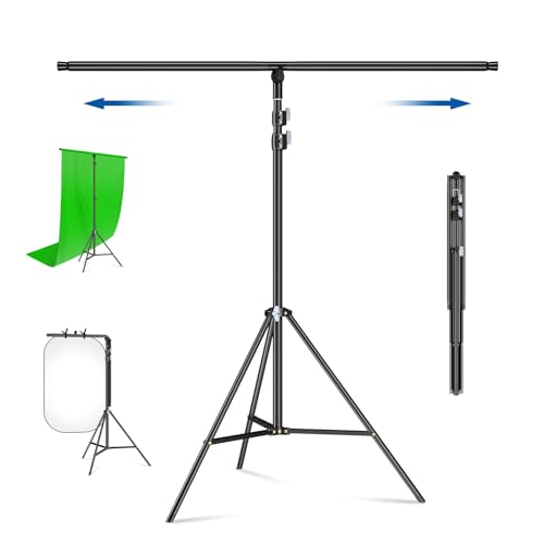 soonpho T Shape Background Stand Background Support Stand, 2,2x2,06m Photo Background Stand for Studio Photo Video Photography Portrait