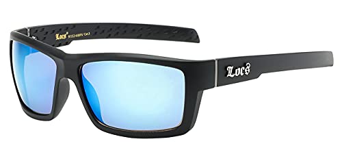 91132 Matte BLUE MIRROR Sunglasses | Hardcore Gangster Lowrider Cholo Shades, Adult