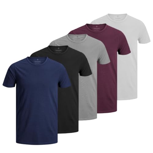 Kit 5 Camisetas Masculinas Básicas Algodão Premium 30.1 by ZAROC (as2, alpha, m, regular, Preto/Mari