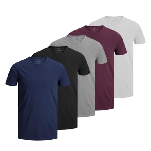 Kit 5 Camisetas Masculinas Básicas Algodão Premium 30.1 by ZAROC (as2, alpha, l, regular, Preto/Marinho/Cinza/Branco/Bordô)