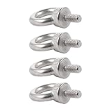 IDEANATEGRATE 4pcs Marine Grade Stainless Steel Lifting Shoulder Eye Bolts M6 Threaded Eye Screw for Heavy Duty Industrial and Marine Rigging Applications