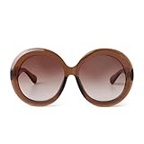 ADE WU Oversized Round Sunglasses for Women Vintage 60s 70s Big Frame Circle Shades UV 400 Protection Sun Glasses Trendy Brown/Brown Gradient Lenses