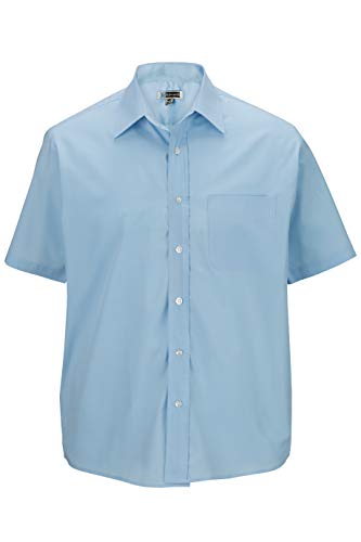 Edwards Men\'s Short Sleeve Value Broadcloth Shirt Medium Blue