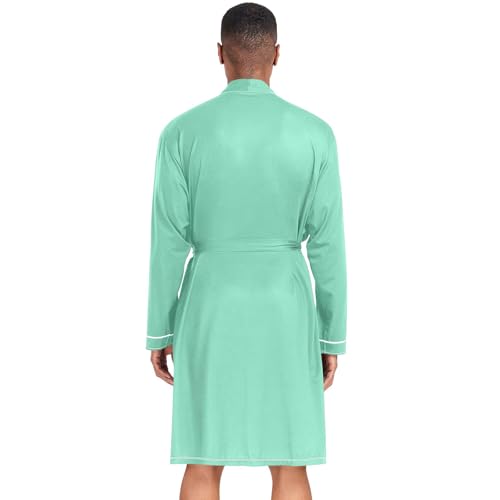 CHIFIGNO Ivy Green Mens Kimono Robe Light Robe Men Robe with Pockets M-XL3