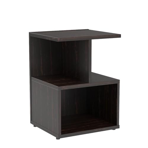 Image of Amazon Brand - Solimo Uno Engineered Wood Wenge Finish Contemporary Bedside Table (Brown)