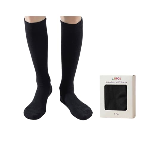 Lairos AFO Socks for Kids - 90% Cotton Highly Stretchy No Threads Inside Solid Colors & Prints