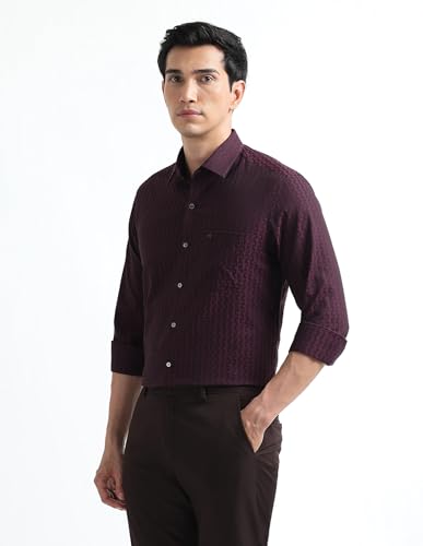 Image of Arrow Checked Slim Fit Mens Formal Shirt - Cotton, Breathable & Comfortable, Full Sleeves Shirts for Men