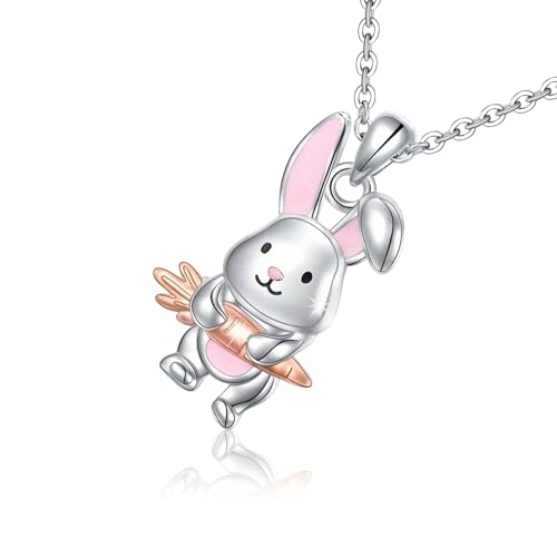 LQTSLFM Jogo de Páscoa Jóias, colar de coelho mulher, colares de Páscoa pendentes, jóias de coelho, brincos de páscoa mulher, lindas decorações de páscoa para mulheres, Metal, Sem Pedra Preciosa