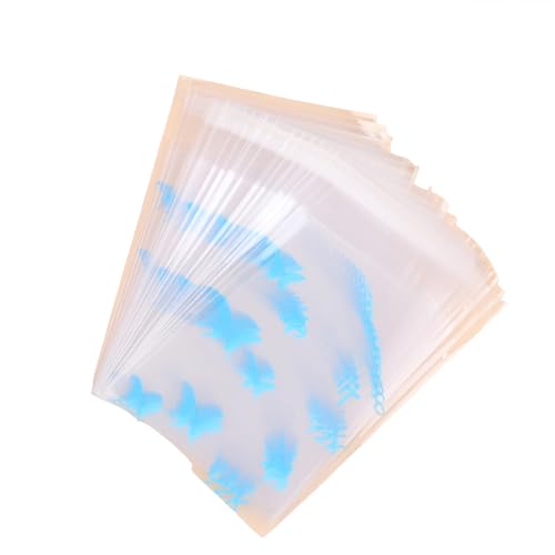 Uclac 50 sacos auto-adesivos transparentes com design de desenhos animados para contas de mão, pequenos cartões de embalagem, jóias, pulseiras, artigos pequenos, bolsa de presente