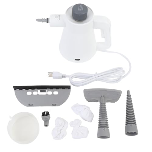 1000W Portable Handheld Steam Cleaner, Multipurpose High Temperature Pressure Washer for Home Furniture Cloths Couches Cars, 20-28g / Min Jet Steam, 20-30sqm Cleaning Area, IPX4