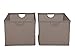 StorageManiac 2-Pack Wire Frame Folding Canvas Storage Bin with Built-in Handles, Brown, Large