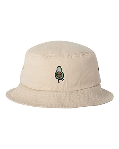 Go All Out One Size Khaki Adult Avocado Embroidered Bucket Cap Dad Hat