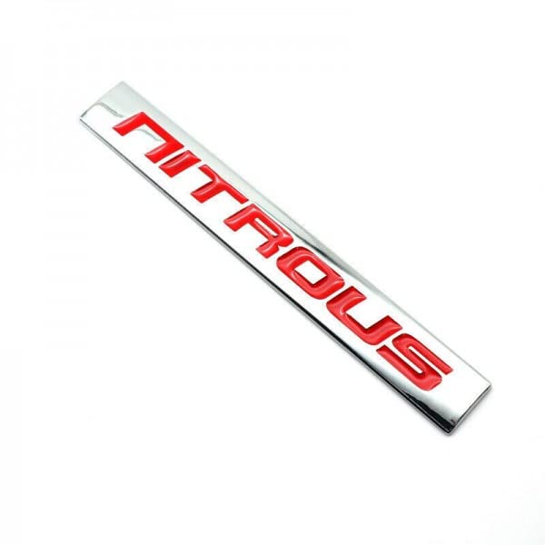 Image of Car Bike 3D Logo Aluminium Alloy Metal /Superior Plastic Emblem Badge Sticker Decal New (Chrome Red Nitrous)
