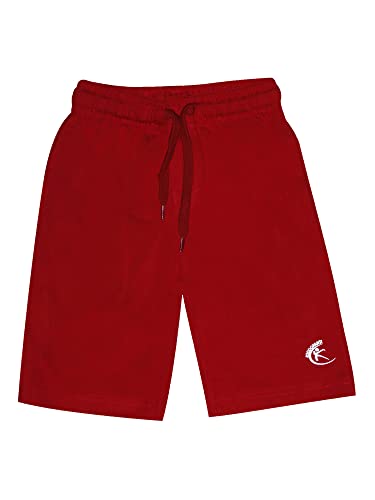 Image of KiddoPanti Boys Solid Knee-Length Basic Short | 100% Cotton Knit Fabric | Comfortable Fit with Elastic Waistband and Functional Drawcord | 2 Front Pockets Half Pant | Boys Shorts