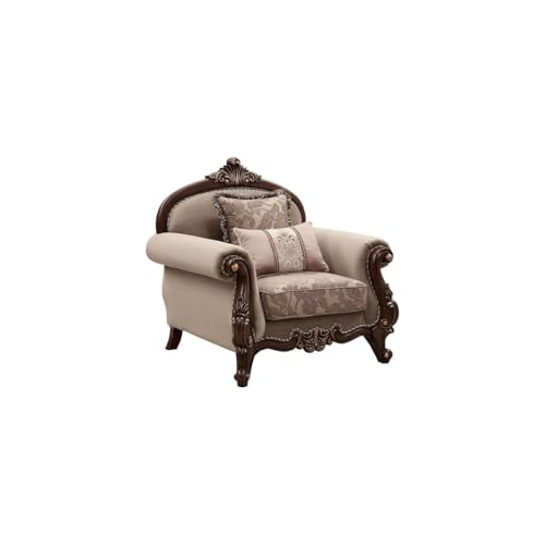 Sillón Terciopelo Luxoso Madera Nogal miniatura 1