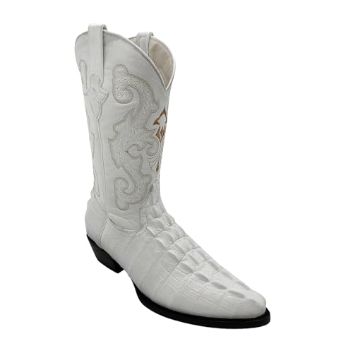 Western Shops Mens Crocodile Print Alligator Design Western Cowboy Boot