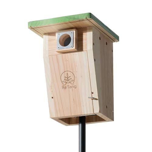 3/4 inch Thick Cedar Bird Houses with Metal Predator Guard, Nesting Box Birdhouse for Easy Cleaning, Wooden Bluebird Houses for Outside, Outdoor Wild Bird Watching, Swallow Wren Chickadee…