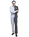 miccostumes Men's 2 Face Black and White Cosplay Suit Costume with Tie and Fake collar (MXL)