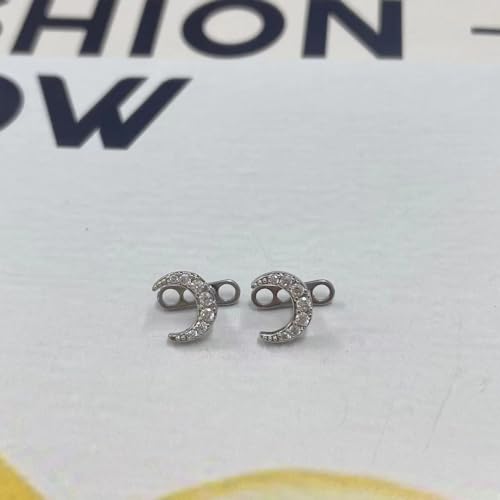Kokoma 2Pcs 14G Cubic Zirconia Dermal Anchor Tops And Base Surgical Steel Dainty Crystal Microdermals Body Piercings Studs Punk Personalized Jewelry Gifts For Women Girls Bff Hypoallergenic thumb #5