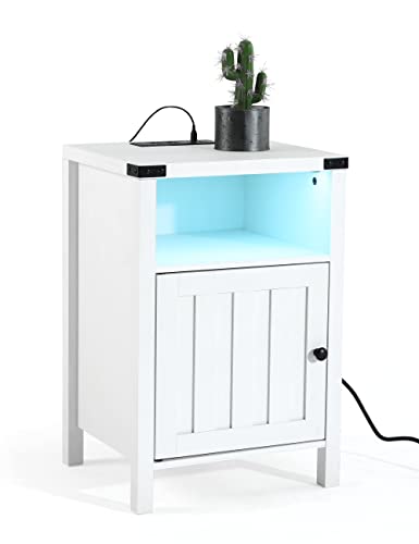 Evajoy EJ-BF001 Beistelltisch, Holzwerkstoff, Weiss/opulenter Garten Cover