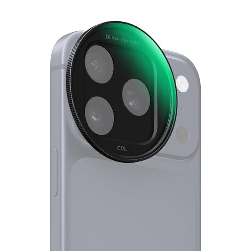K&F CONCEPT FA301 Snap-On CPL Filter for iPhone 17 Pro Max/17 Pro 9.5g Ultra-Lightweight Polarizing Filter with Snap-on Deco Mount AGC Glass 28-Layer Coating Anti-Reflection
